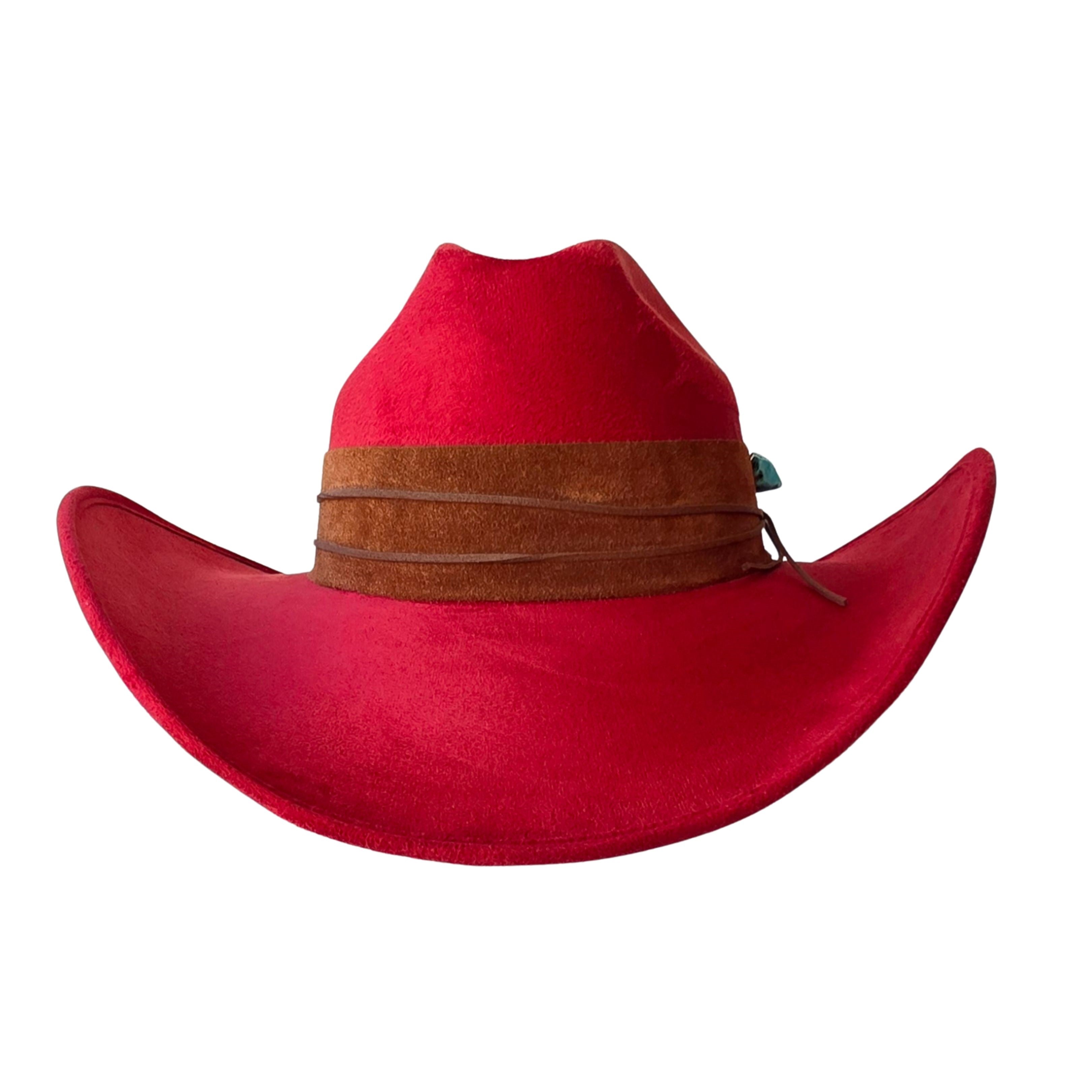 Kyveli Cowboy Crown Hat - Red