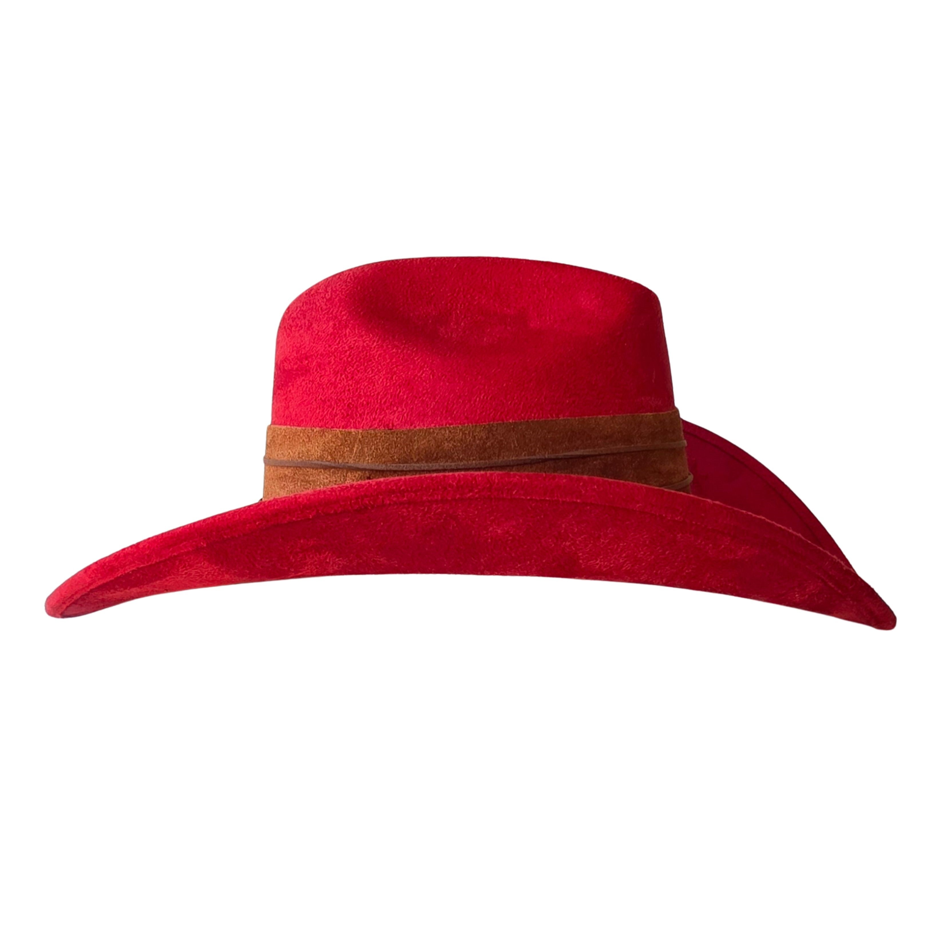 Kyveli Cowboy Crown Hat - Red