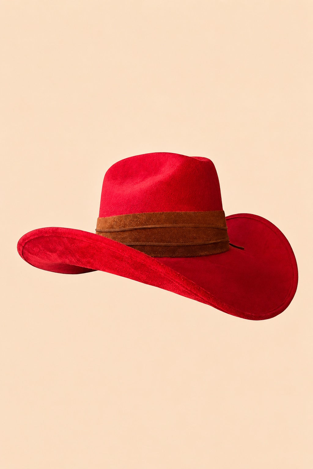 Kyveli Cowboy Crown Hat - Red