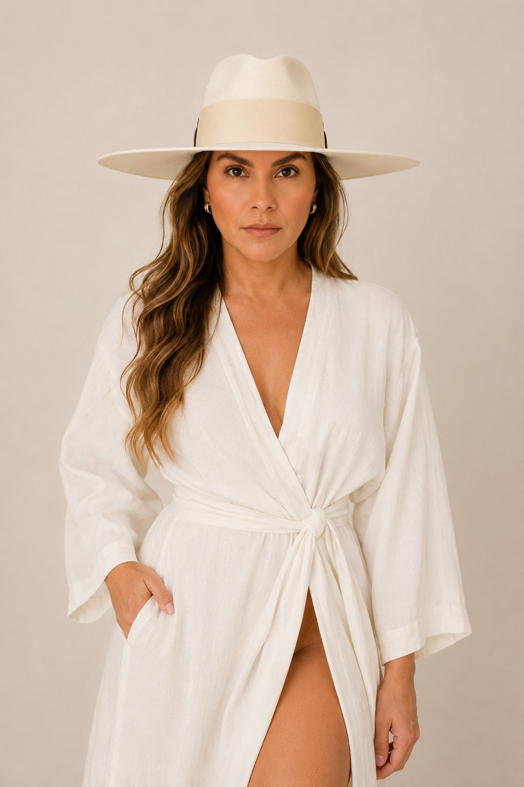 Loraine Straw Fedora Crown Hat