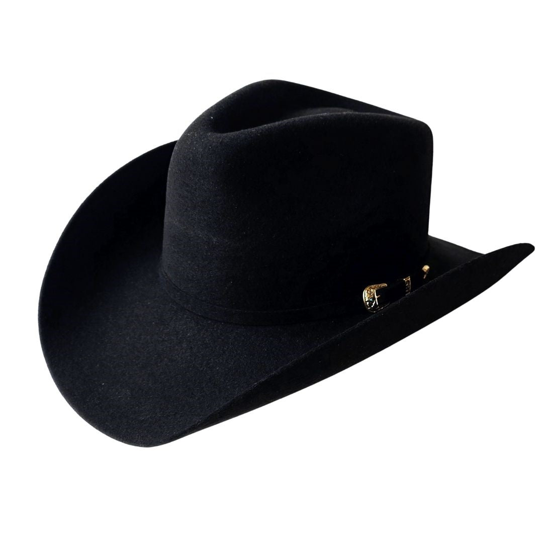 Malia Western Trompo Crown Hat - Black