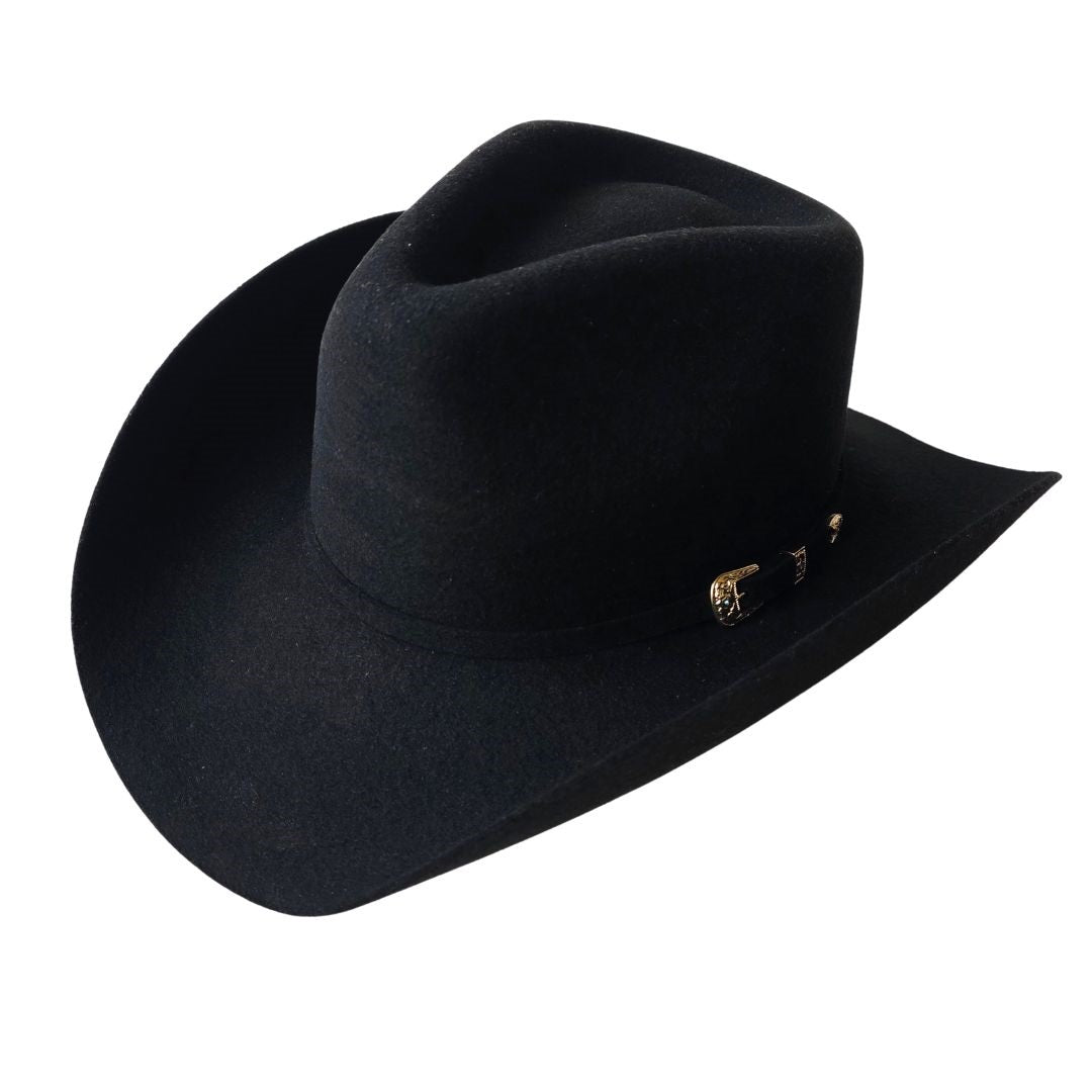 Malia Western Trompo Crown Hat - Black