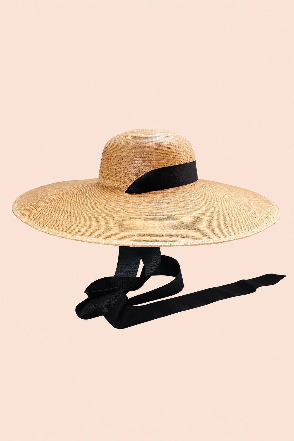 Mishell Straw Boater Crown Hat - Wide Brim