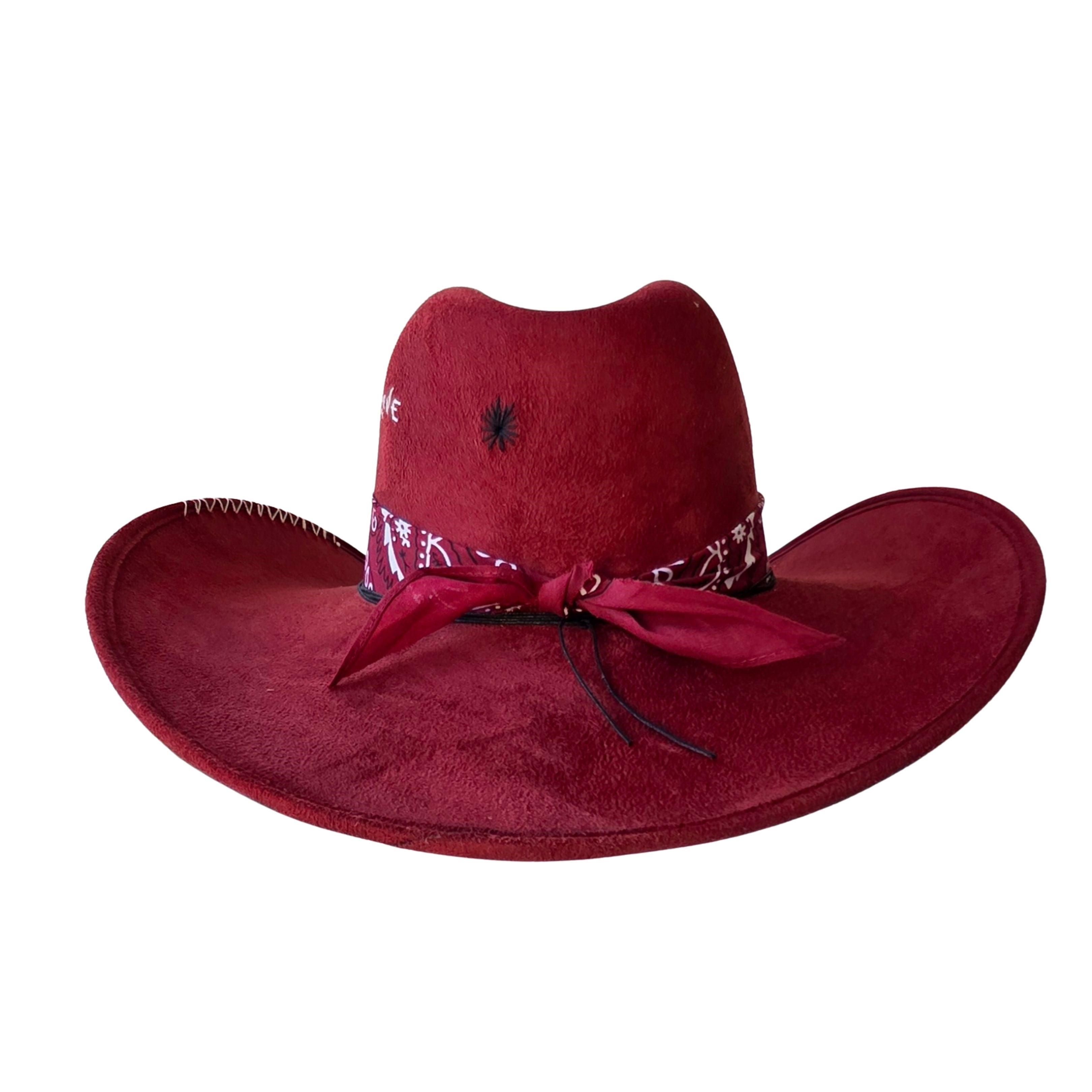 Myrto Cowboy Crown Hat - Burgundy