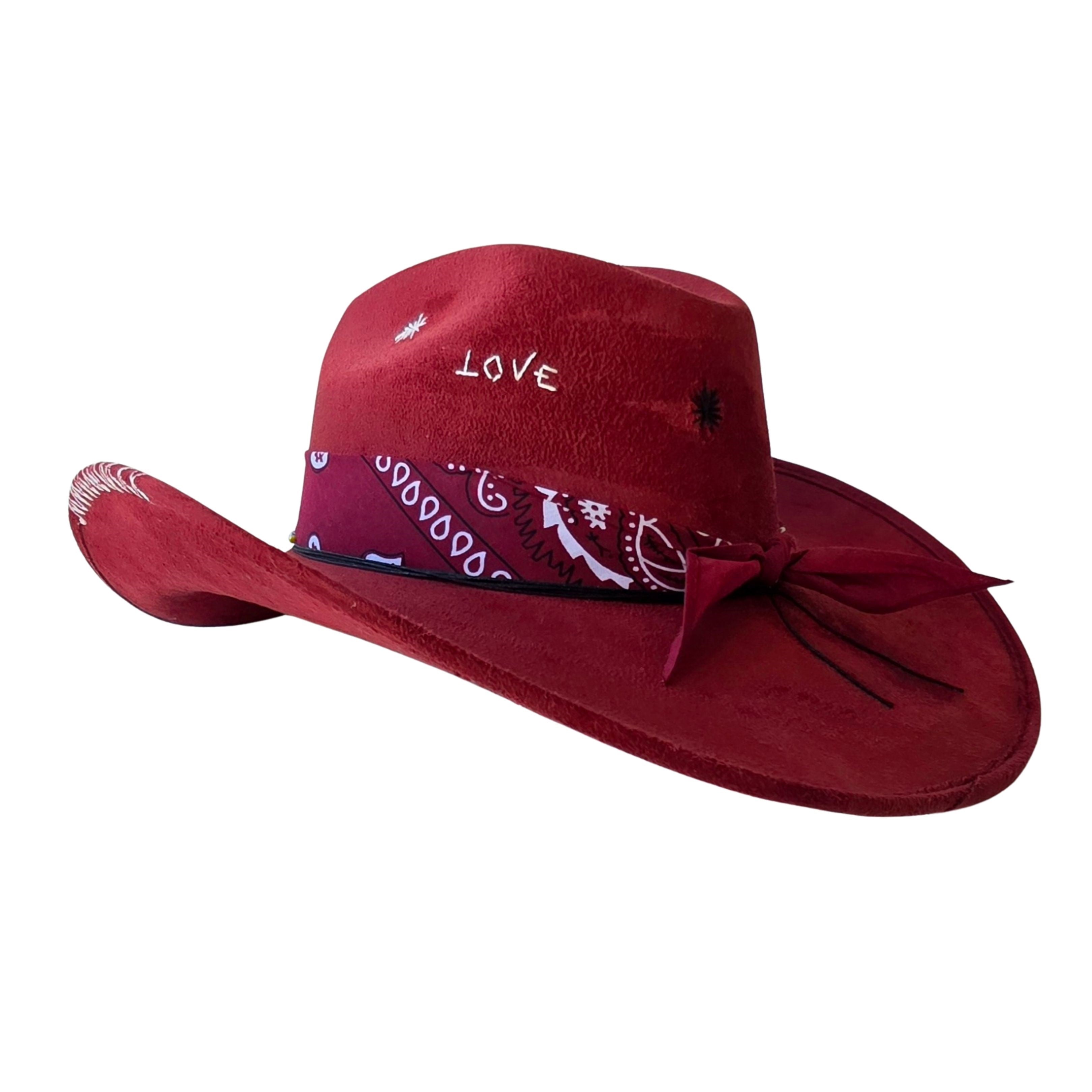 Myrto Cowboy Crown Hat - Burgundy