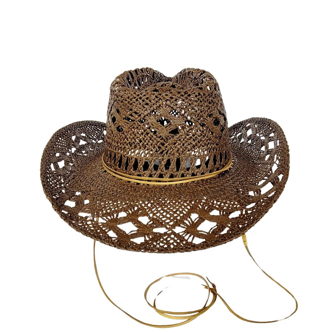 Shay Vented Straw Western Hat