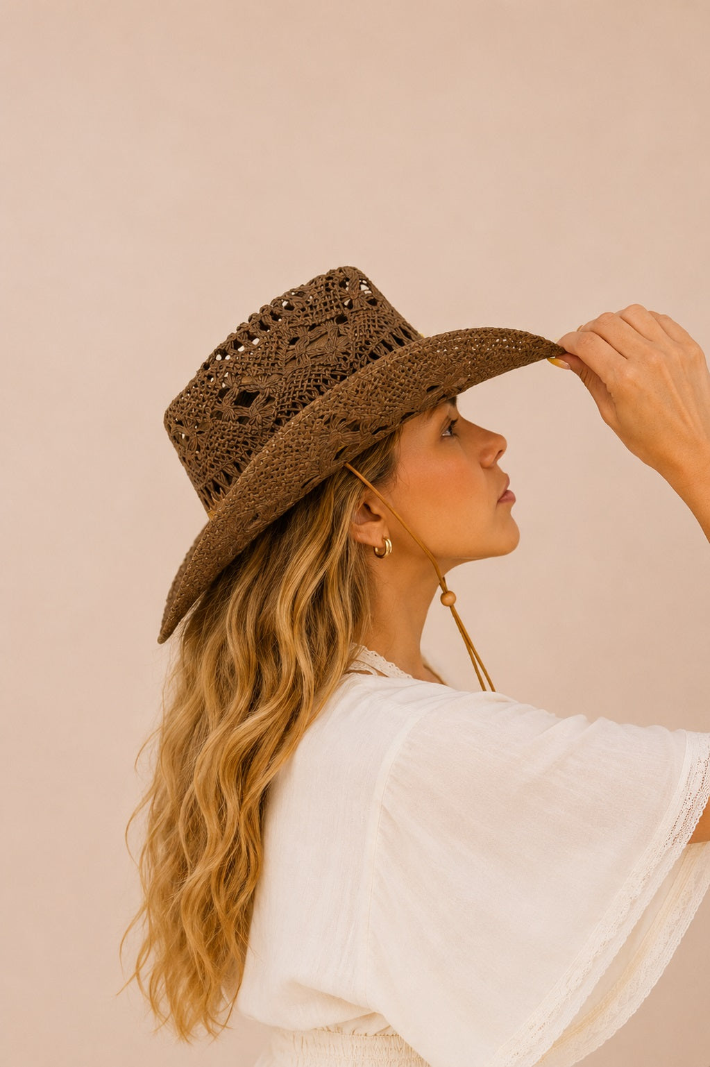 Shay Vented Straw Western Hat