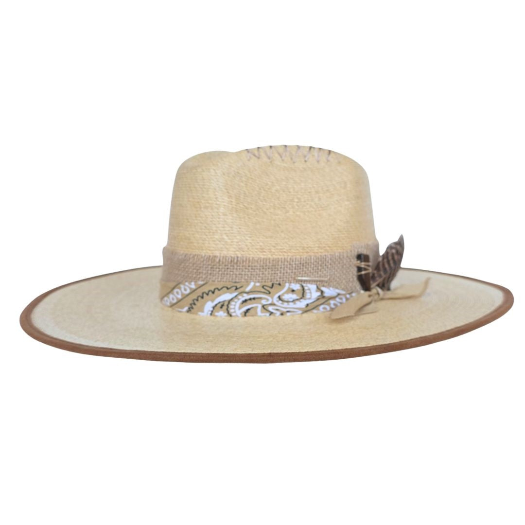 Steve  Straw Western Crown Hat