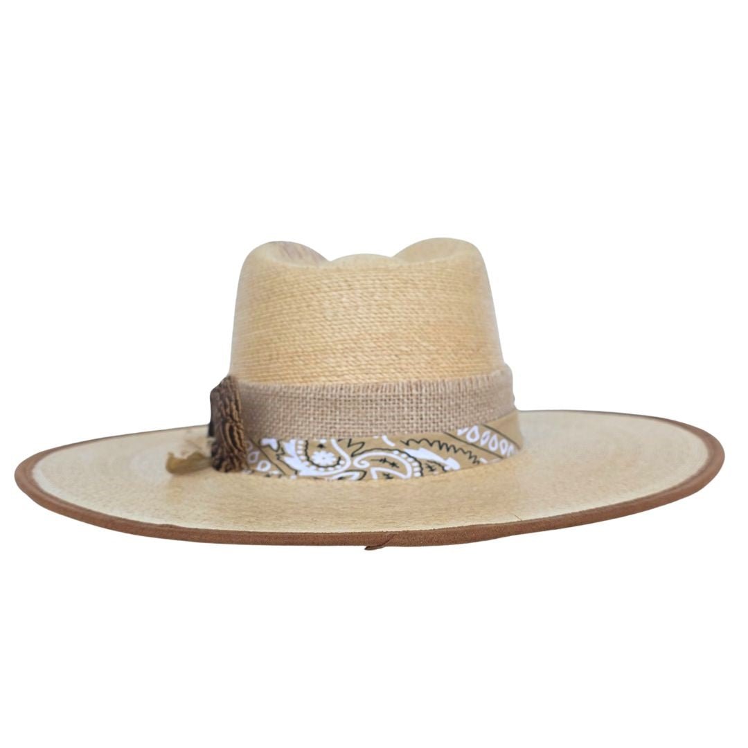 Steve  Straw Western Crown Hat