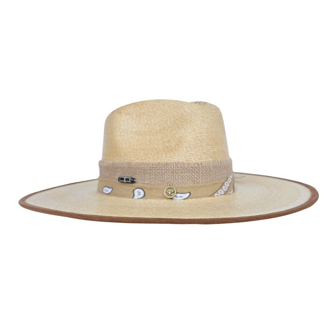 Steve  Straw Western Crown Hat