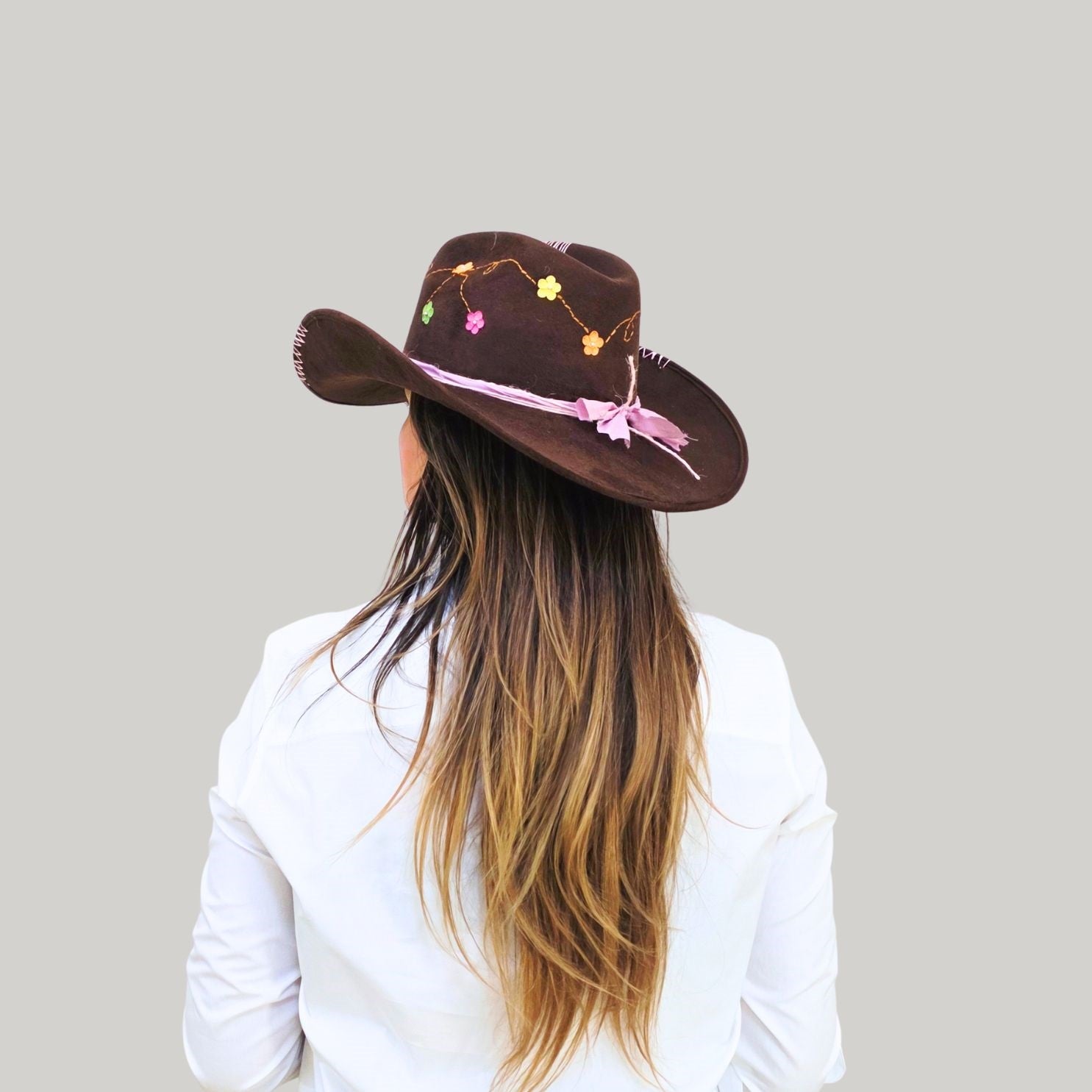 Veda Cowboy Crown Hat - Brown