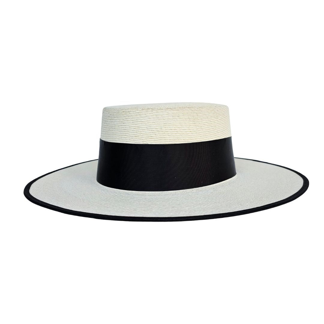 Vivian Straw Boater Crown Hat