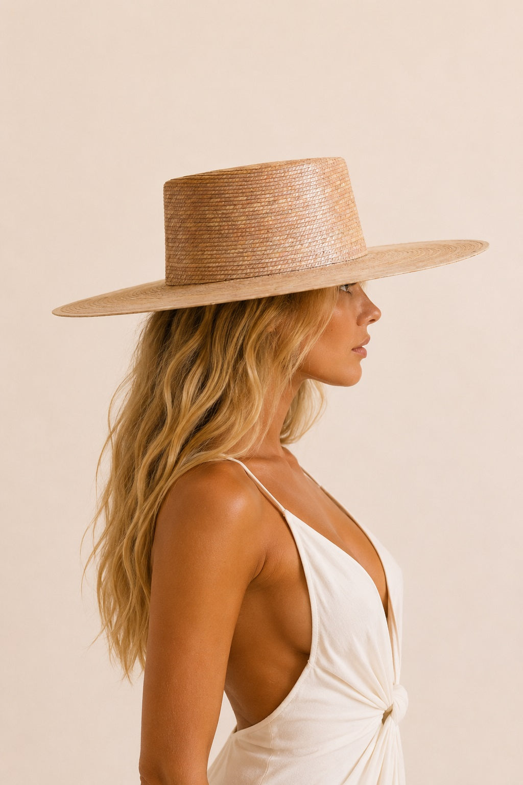 Grace Straw Telescope Crown Hat