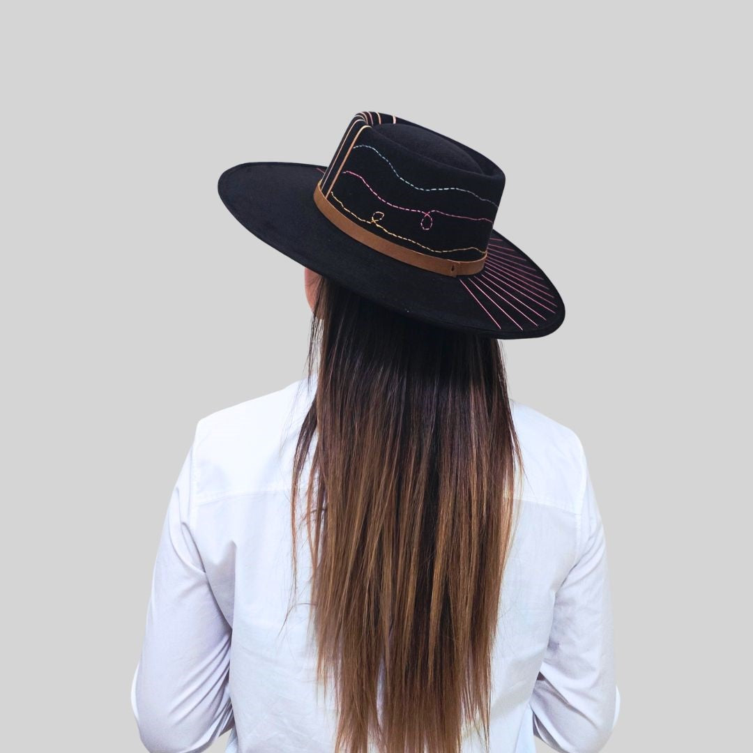 Hana Telescope Crown Hat - Black