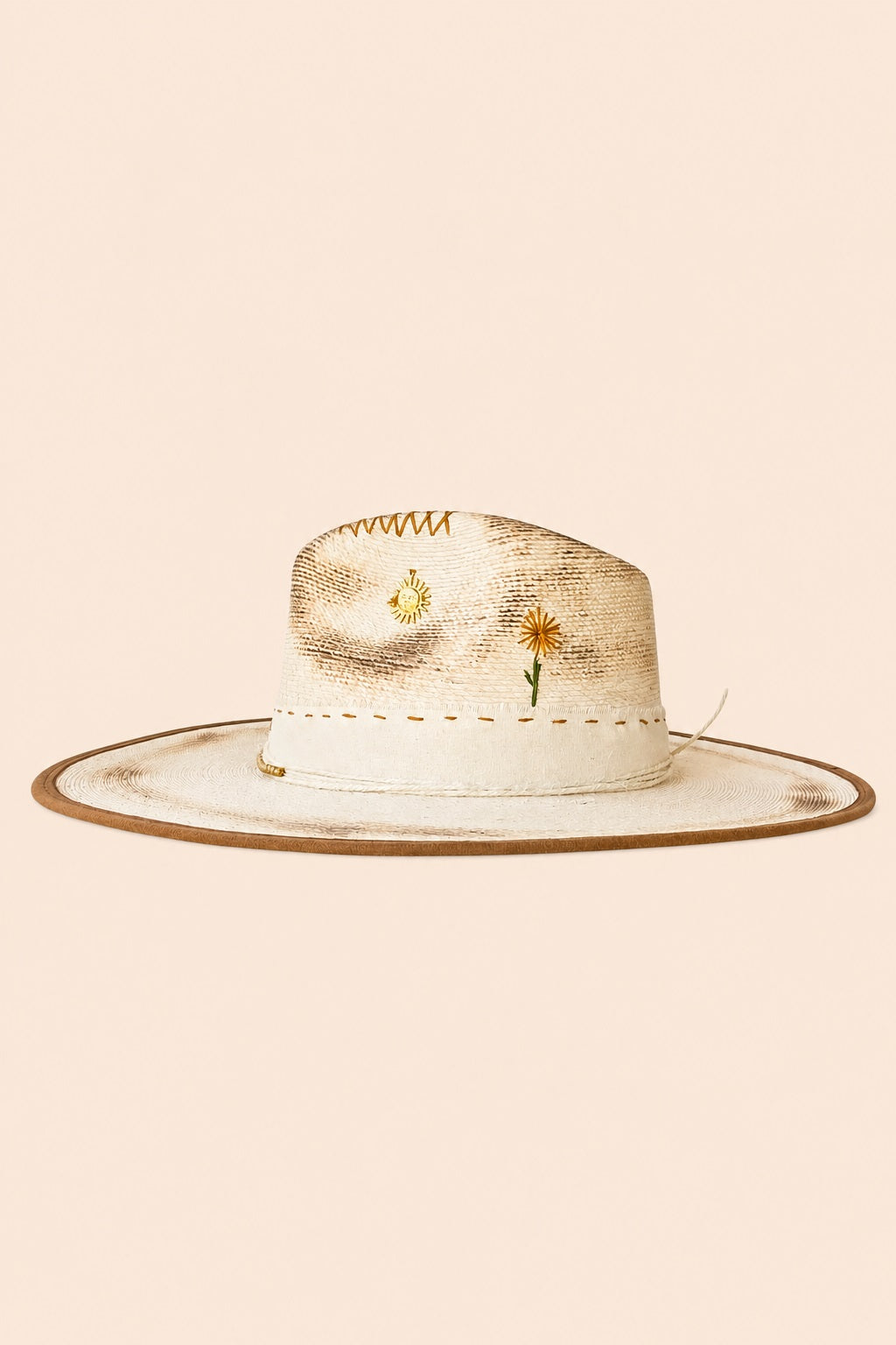 Ismini Straw Western Crown Hat