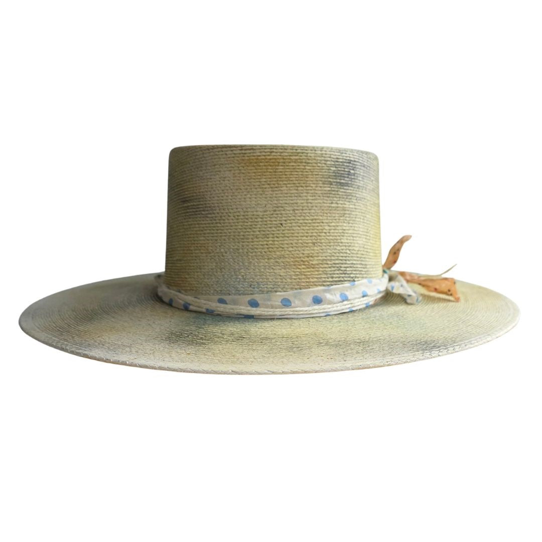 Janick Straw Boater Crown Hat