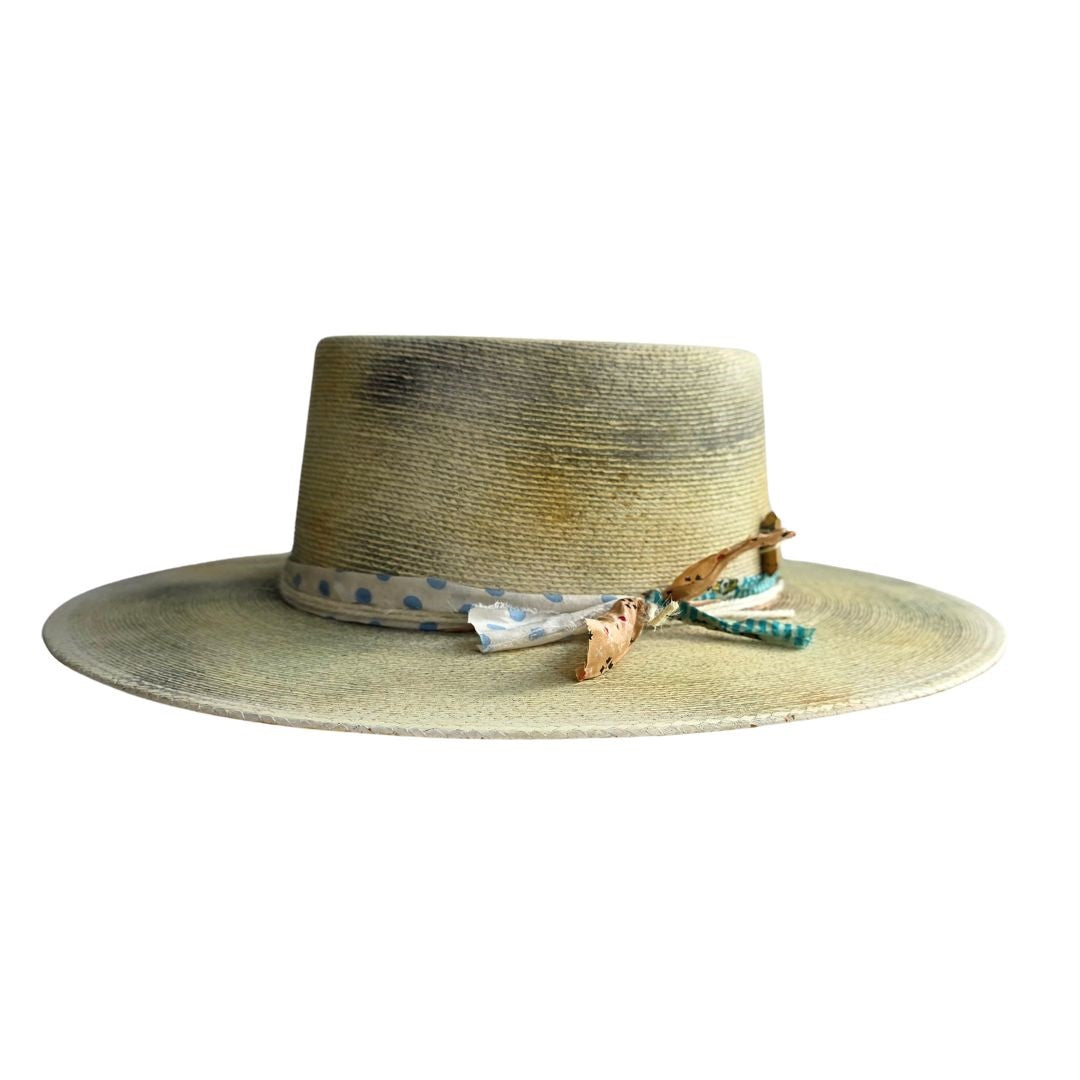 Janick Straw Boater Crown Hat