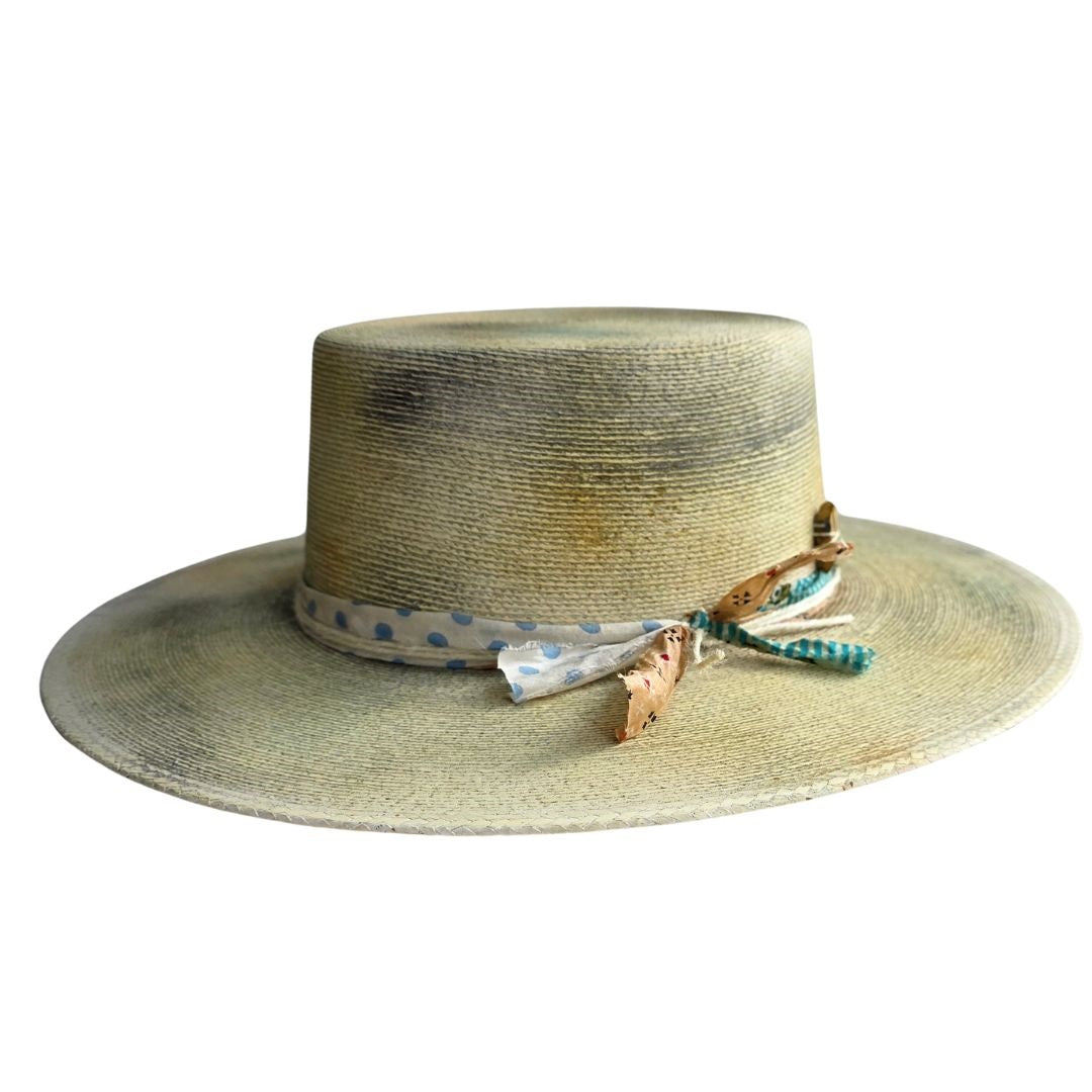 Janick Straw Boater Crown Hat