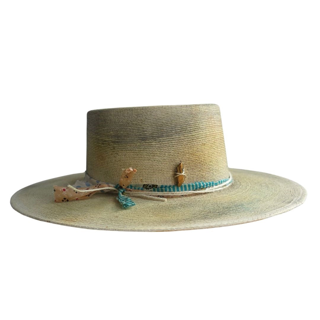 Janick Straw Boater Crown Hat