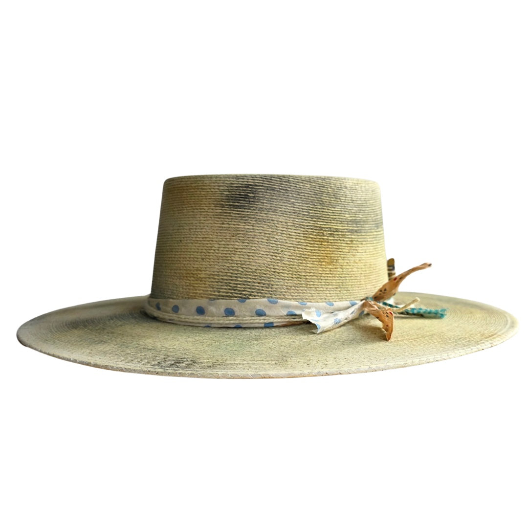 Janick Straw Boater Crown Hat