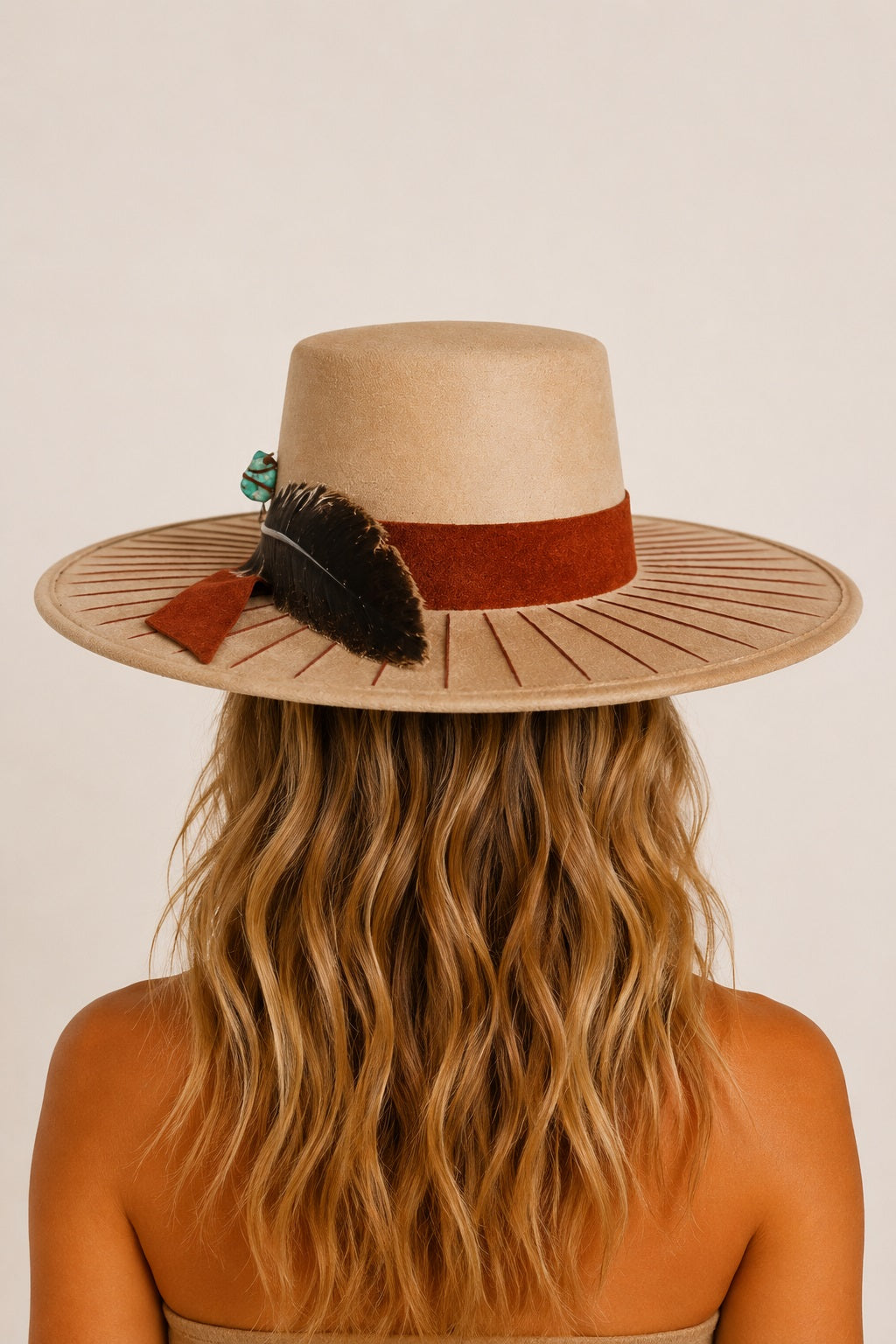 Saints Boater Crown Hat - Camel