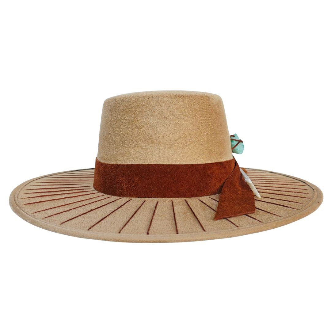 Saints Boater Crown Hat - Camel