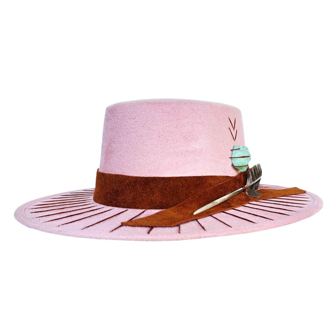 Saints Boater Crown Hat - Camel