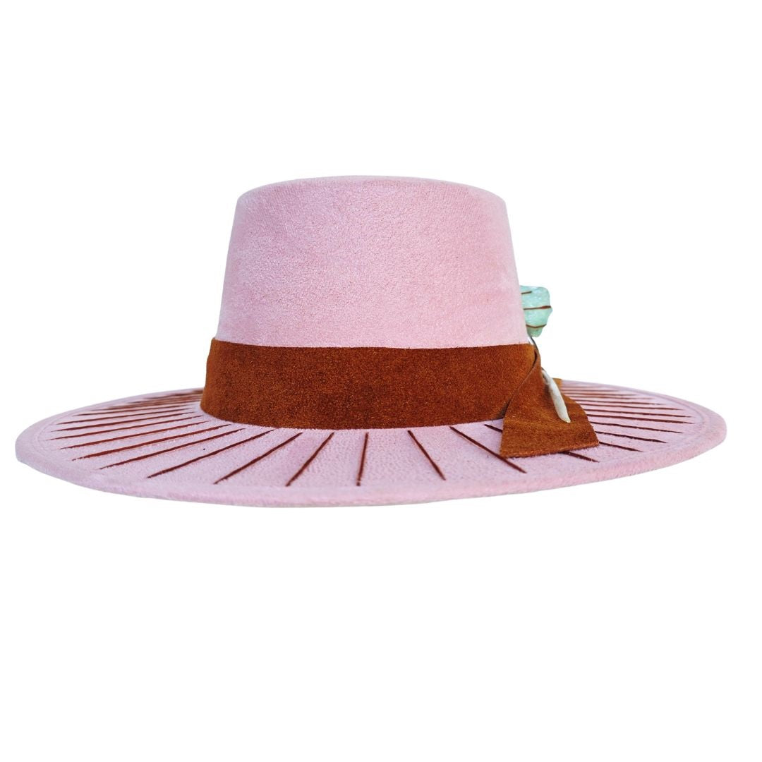 Saints Boater Crown Hat - Camel