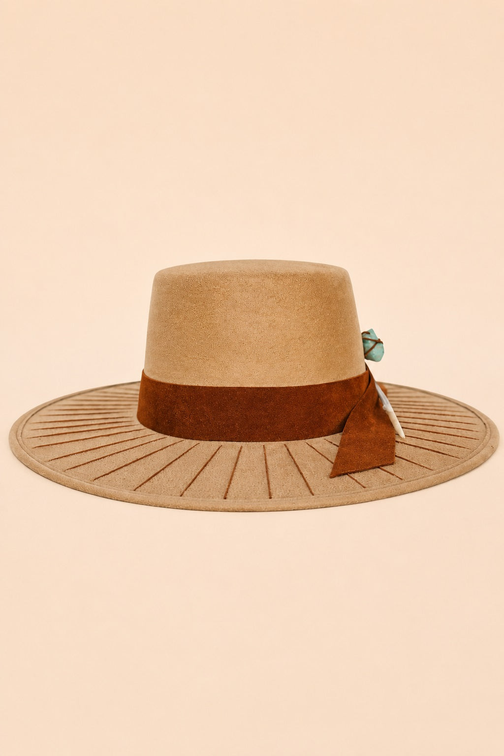 Saints Boater Crown Hat - Camel