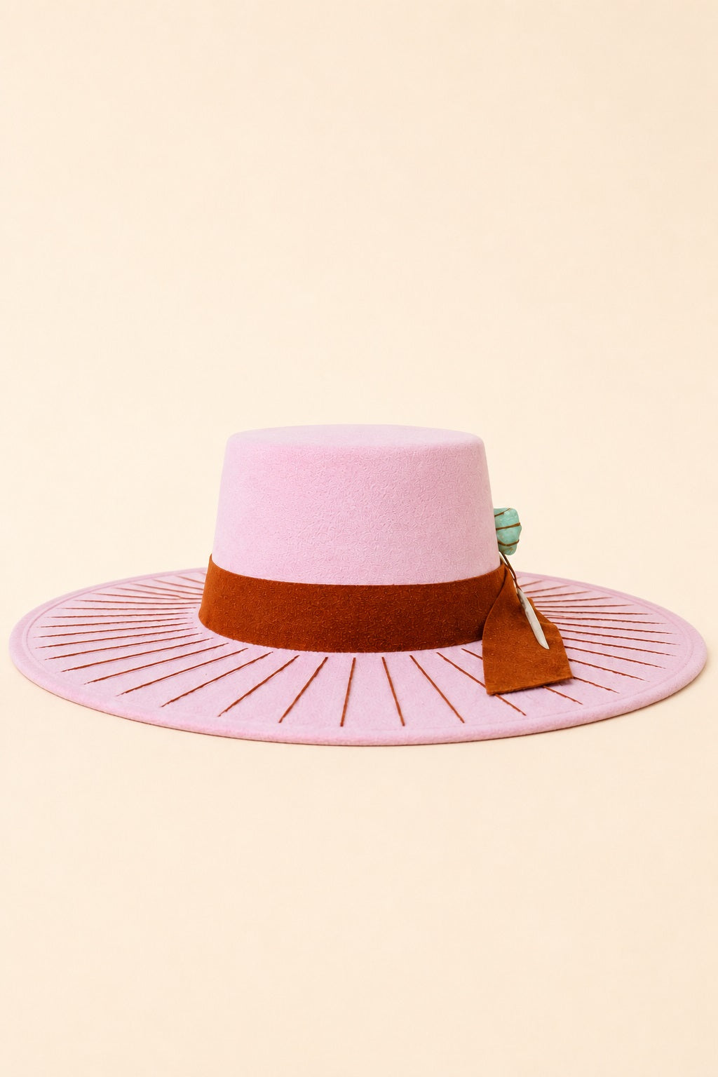 Saints Boater Crown Hat - Camel