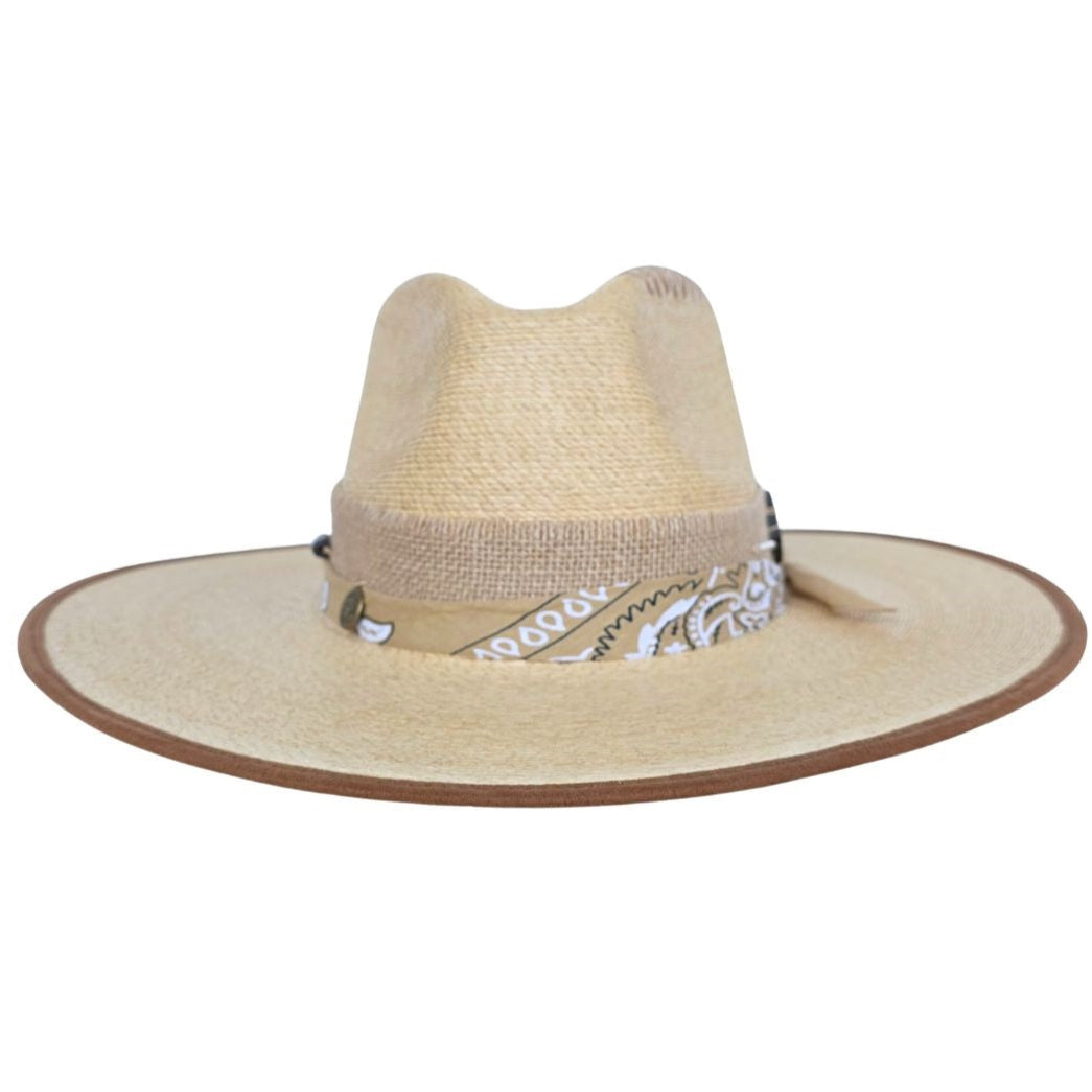 Steve  Straw Western Crown Hat
