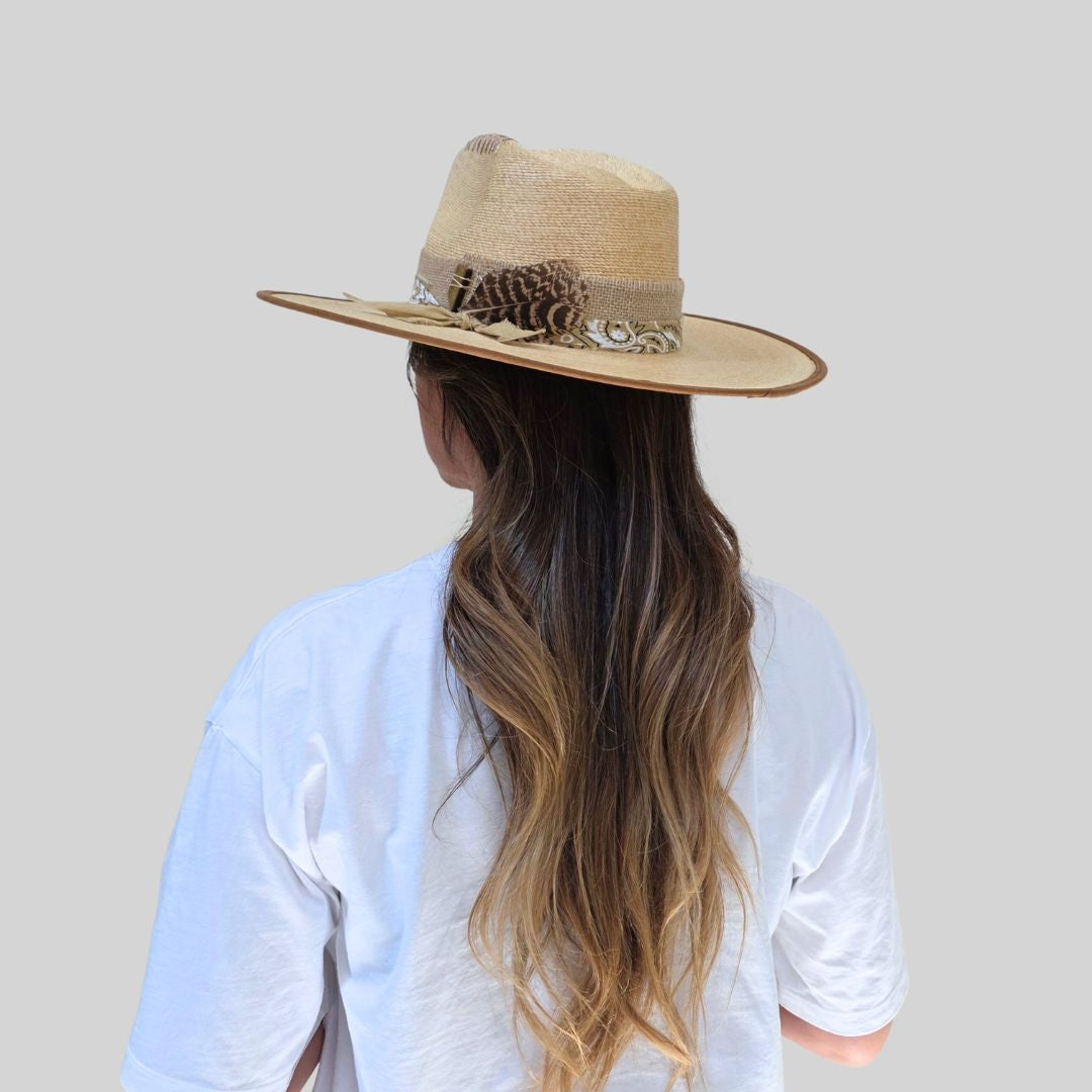 Steve  Straw Western Crown Hat