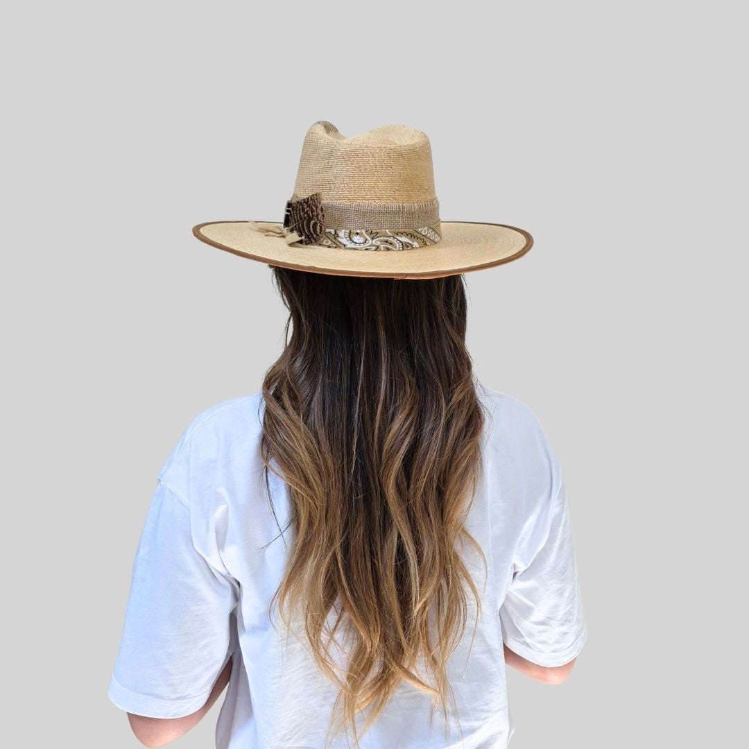 Steve  Straw Western Crown Hat