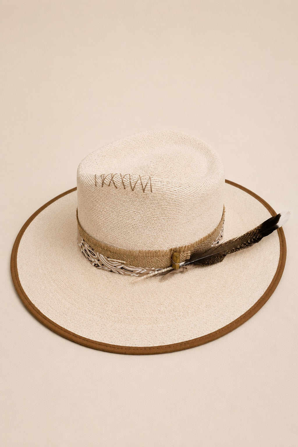 Steve  Straw Western Crown Hat