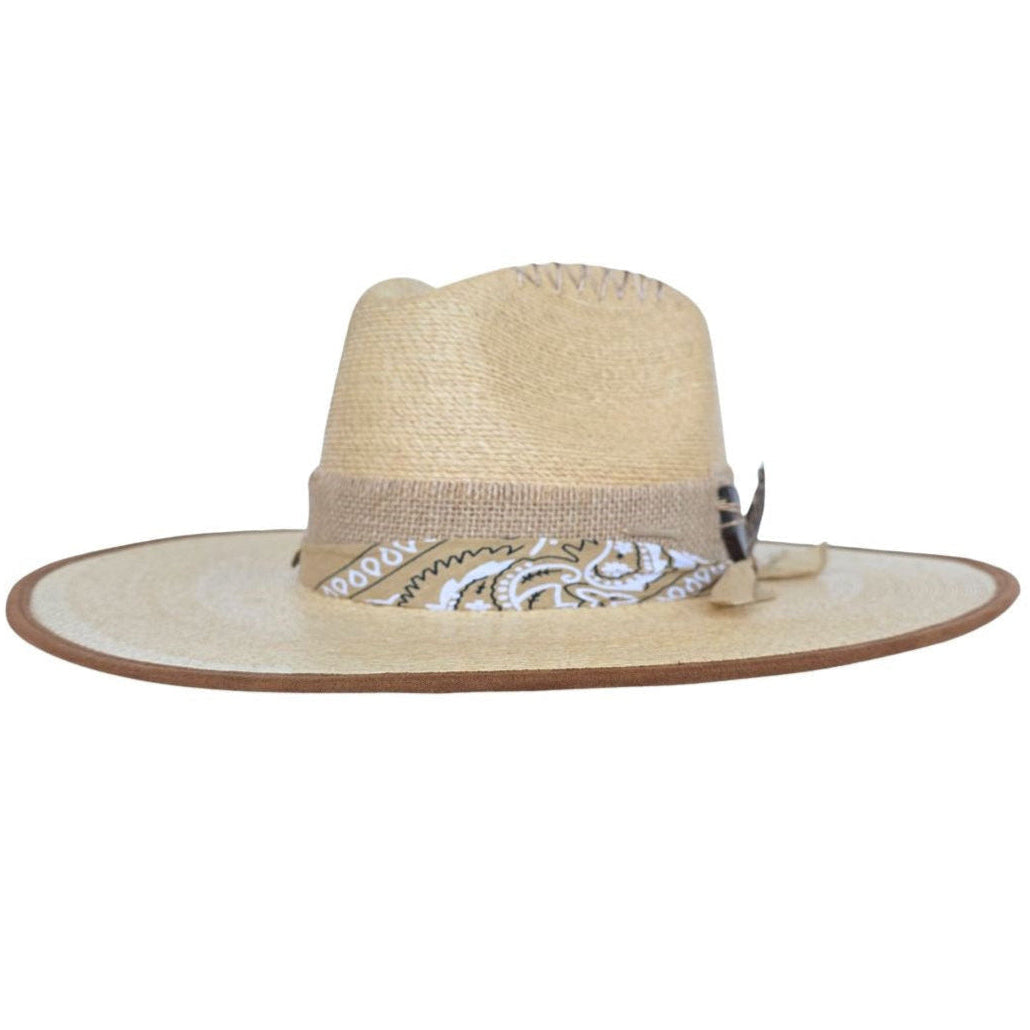 Steve  Straw Western Crown Hat