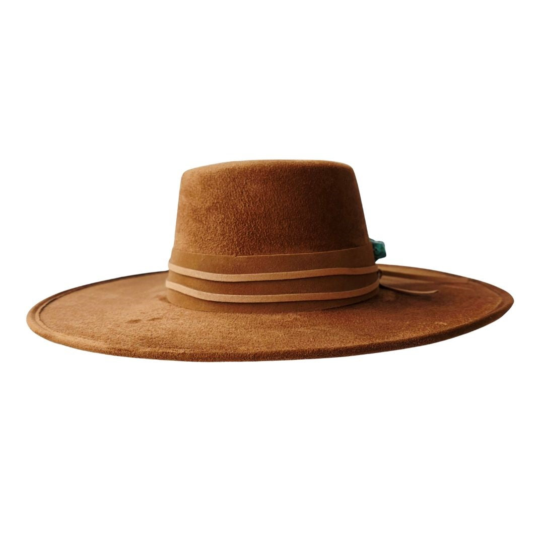 Tasha Boater Crown Hat- Tobacco