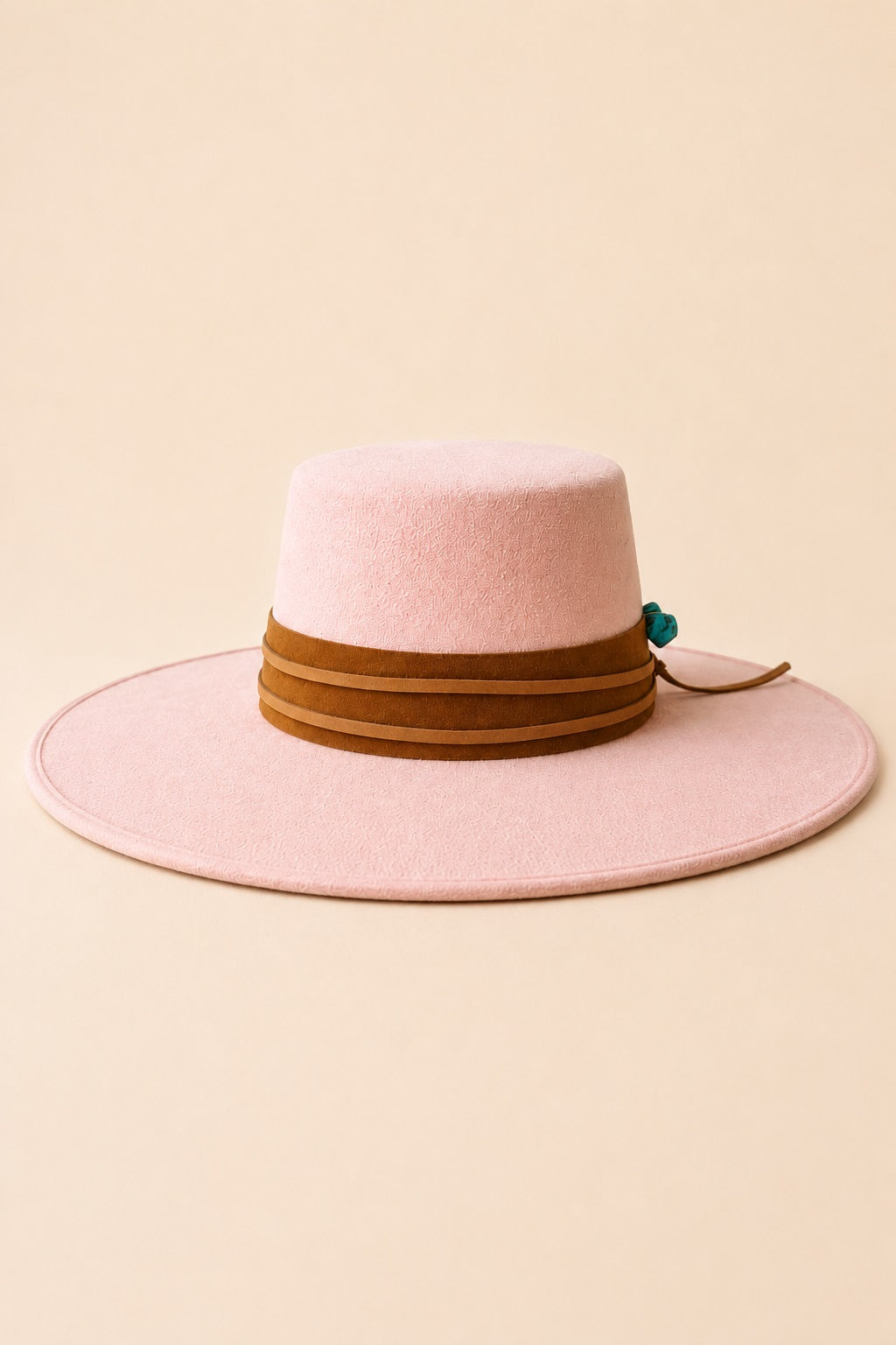 Tasha Boater Crown Hat- Pink